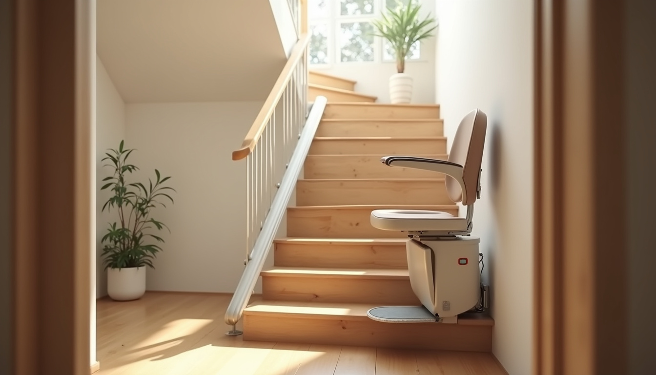 Montage d’un monte-escalier droit dans une maison à Corbenay