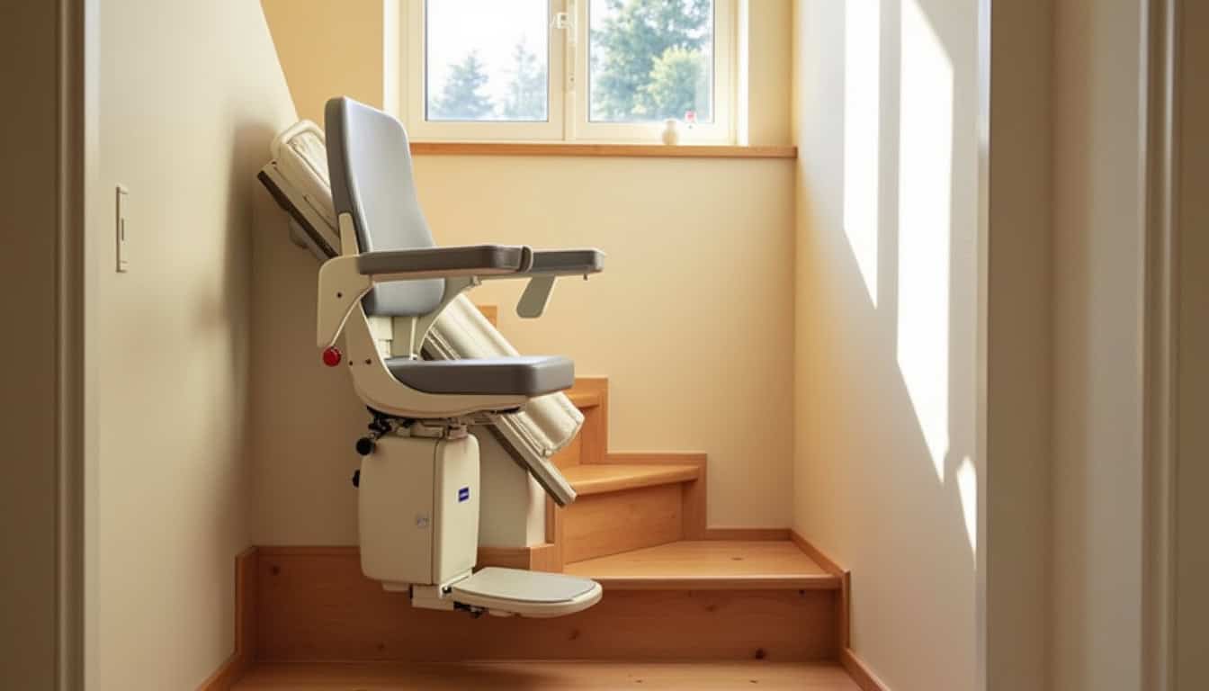 Monte-escalier assis installé sur un escalier droit à Treillières