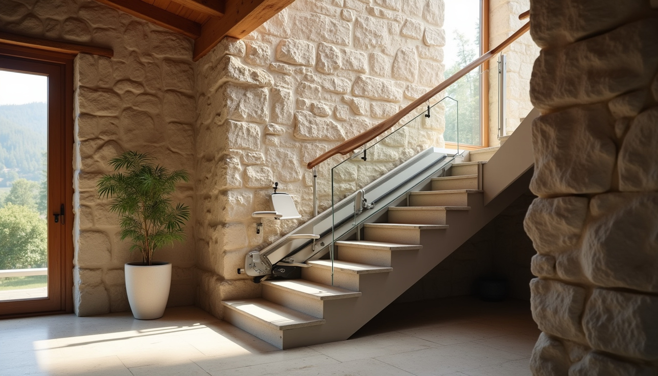 Monte-escalier au design contemporain intégré dans une maison traditionnelle à Sousceyrac-en-Quercy