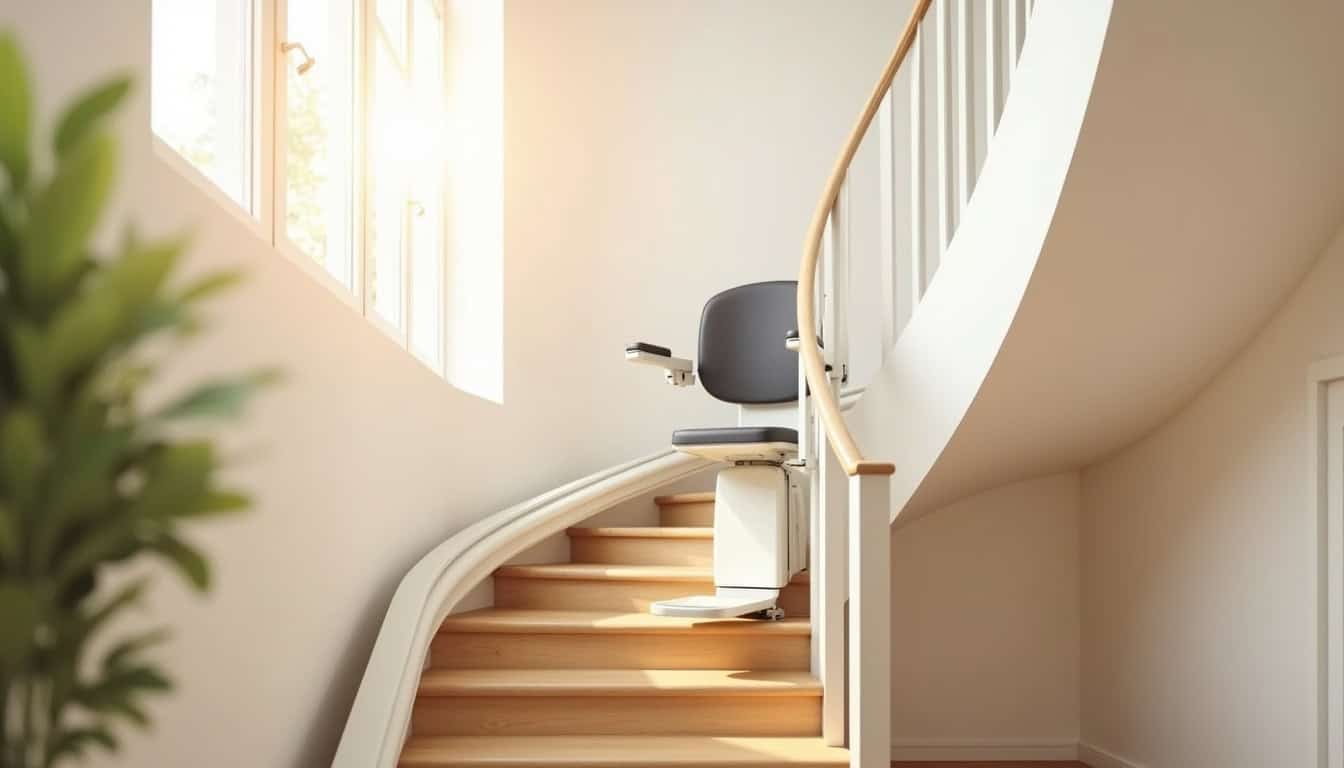 Monte-escalier courbe installé à l