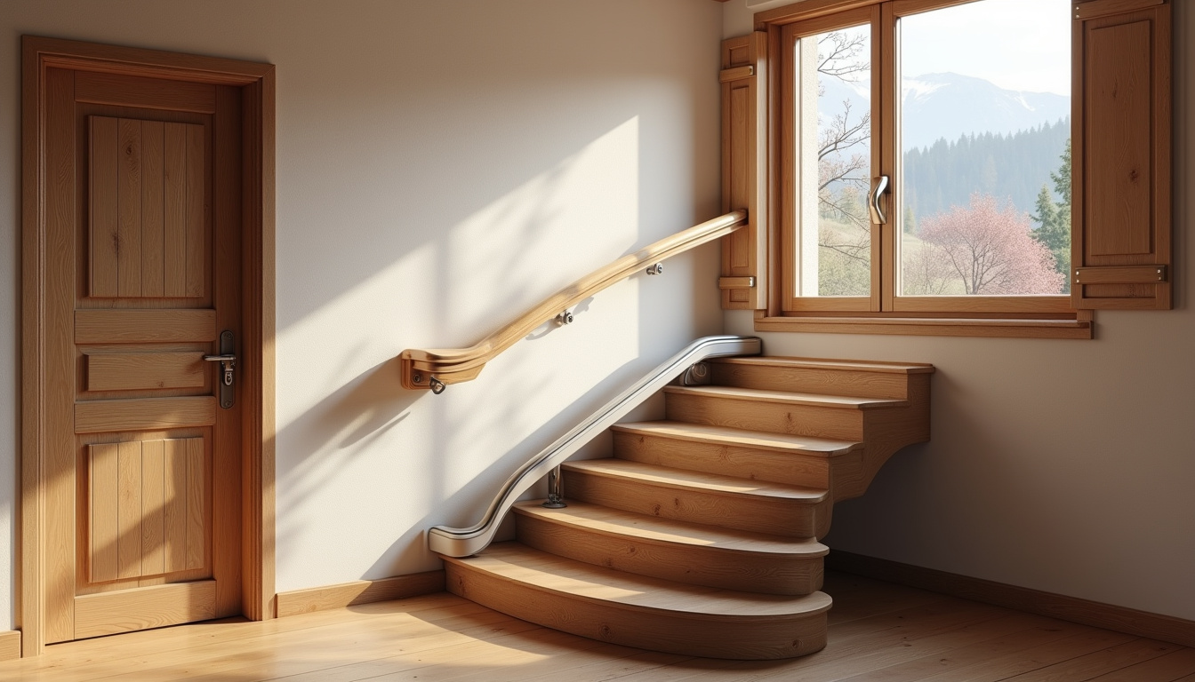 Monte-escalier courbe installé dans une maison à Chambéry en Savoie