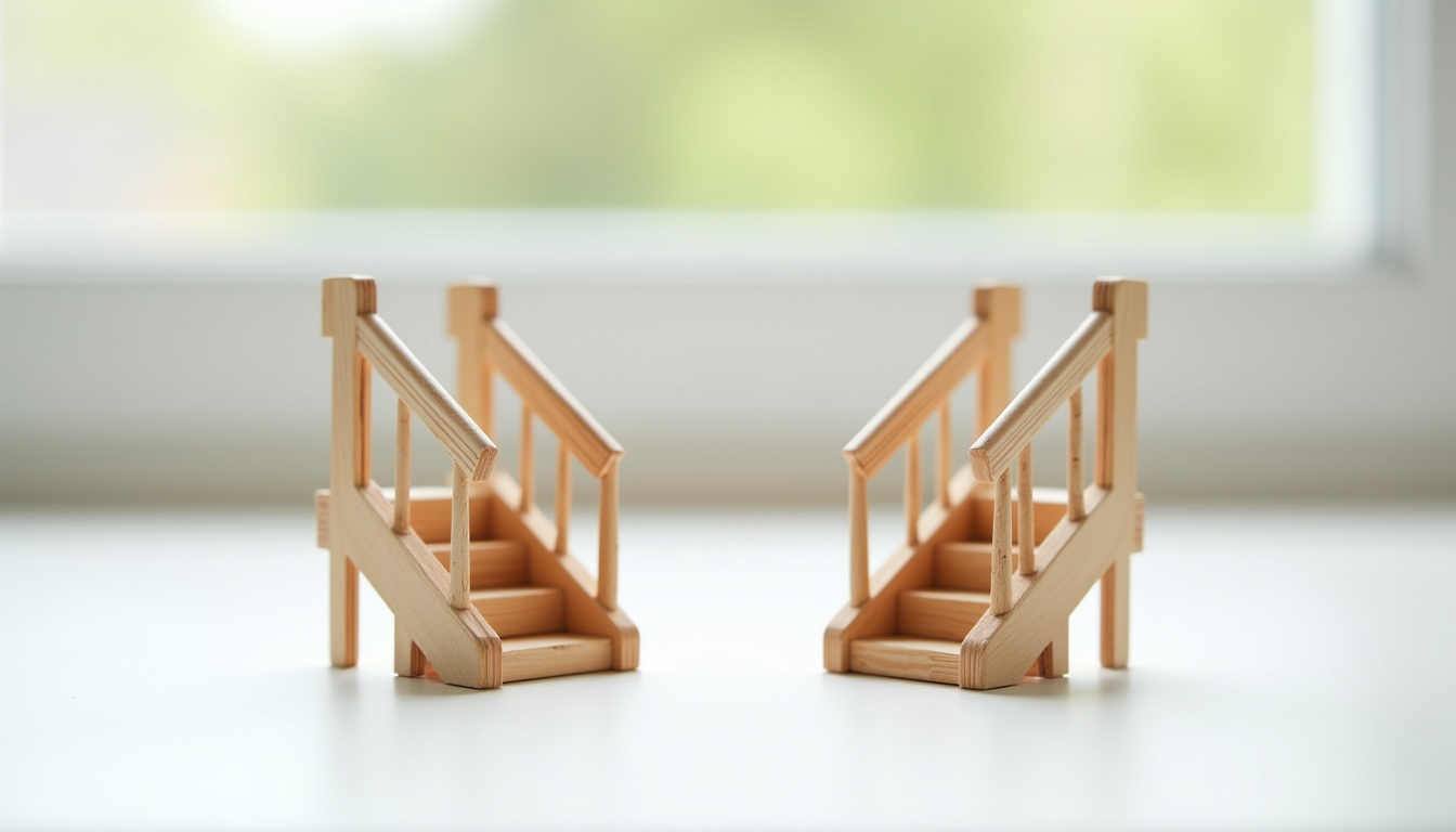 Monte-escalier droit et tournant comparés dans une maison à Nogent-sur-Oise