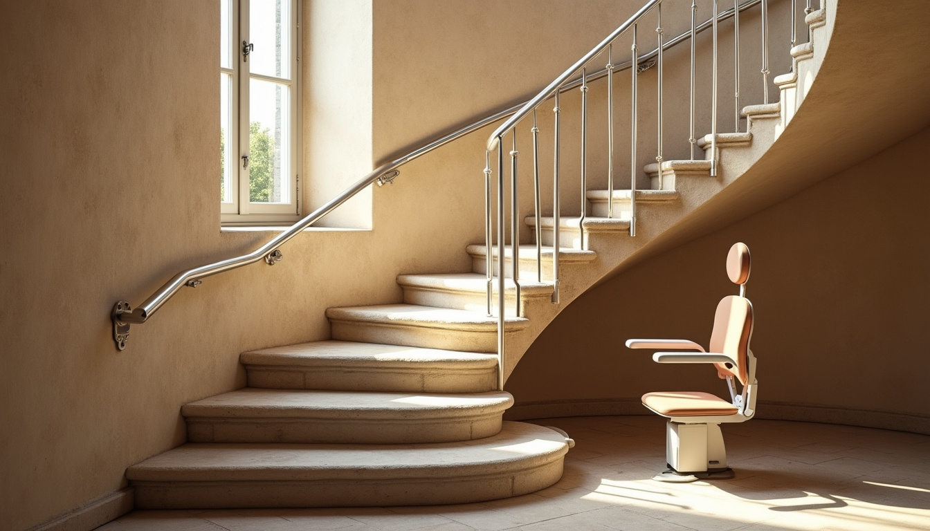 Monte-escalier droit et tournant installés dans une maison ancienne à Draguignan
