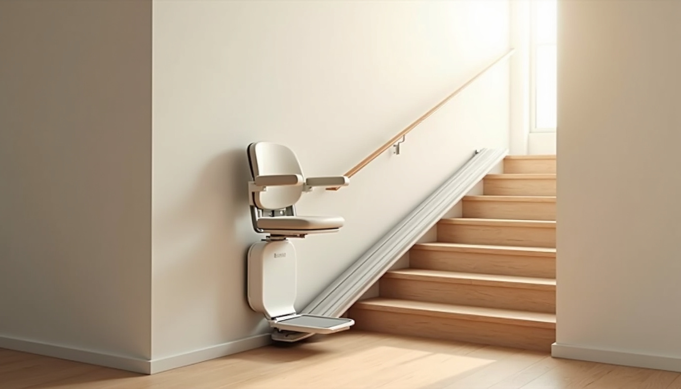 Monte-escalier droit installé à l