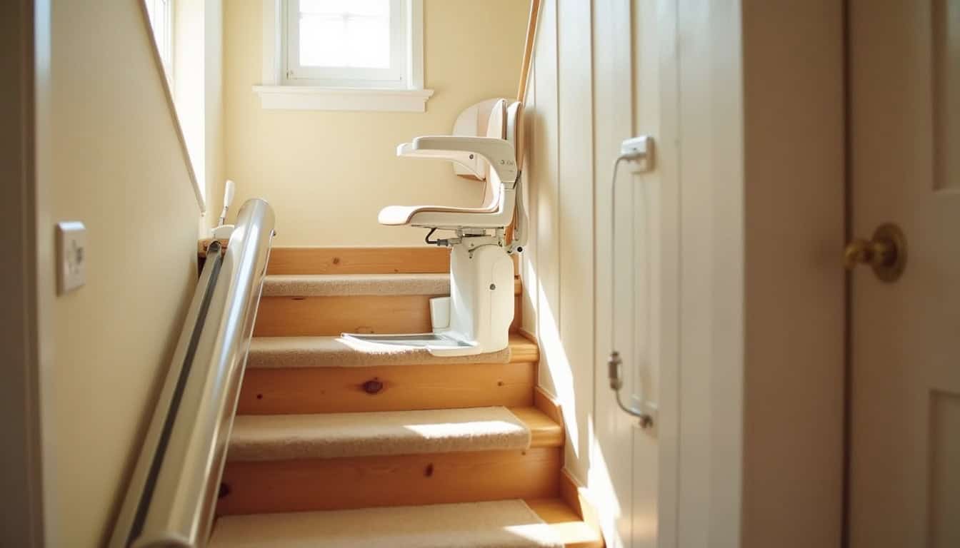 Monte-escalier droit installé à l