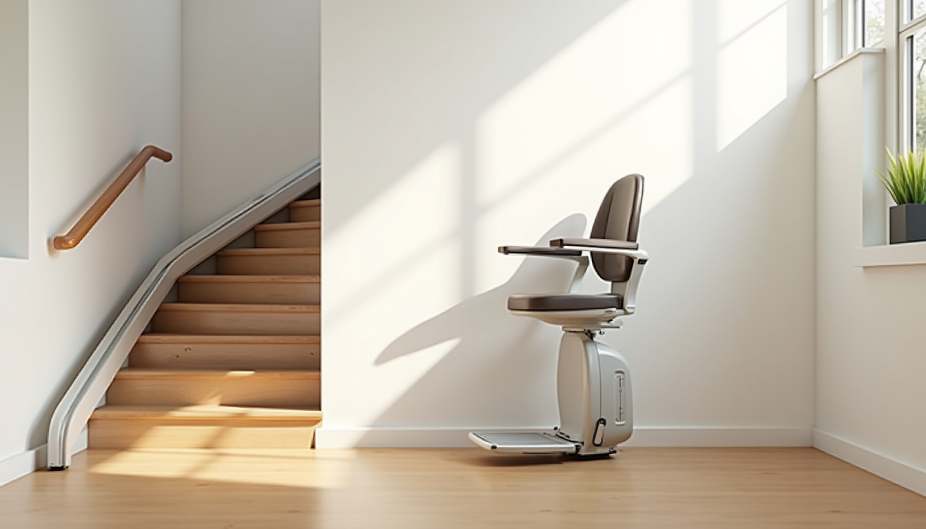 Monte-escalier droit installé dans un intérieur moderne