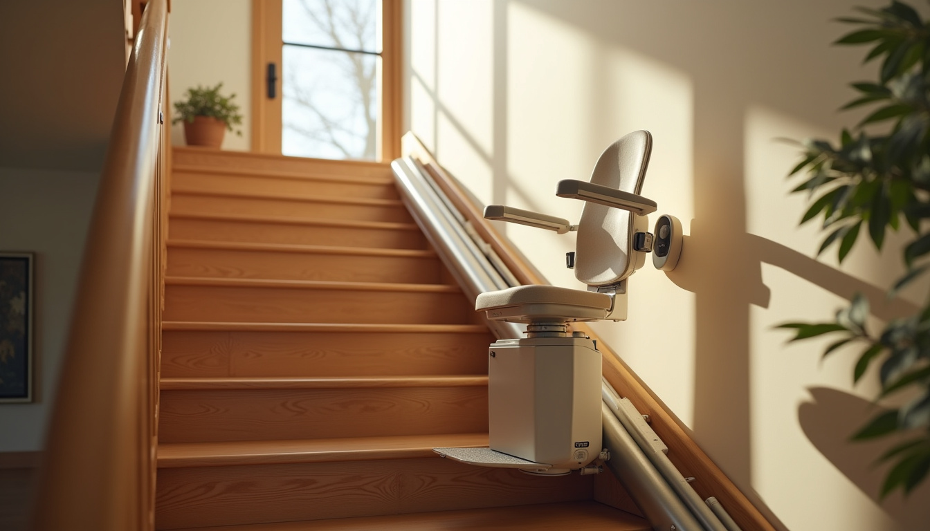 Monte-escalier droit installé dans une maison à Bois-d