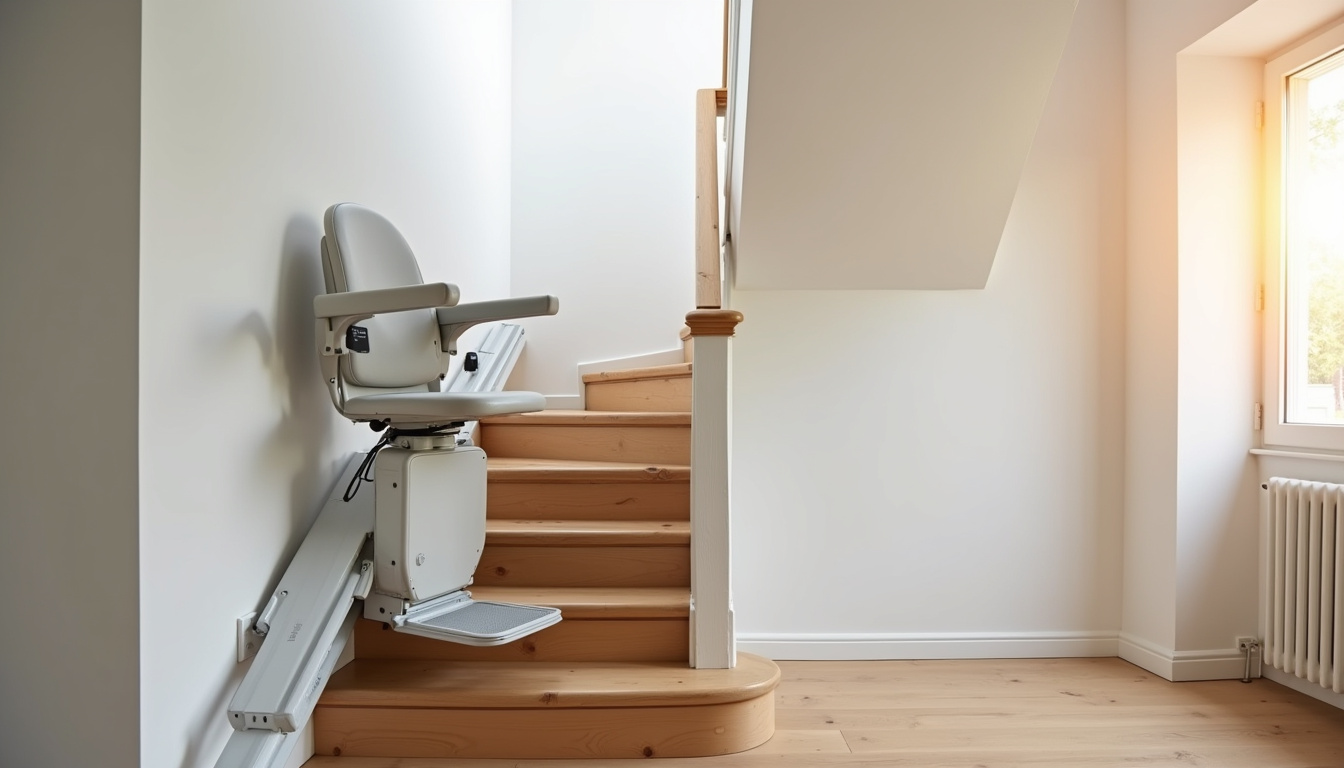 Monte-escalier droit installé dans une maison à Chanceaux-sur-Choisille