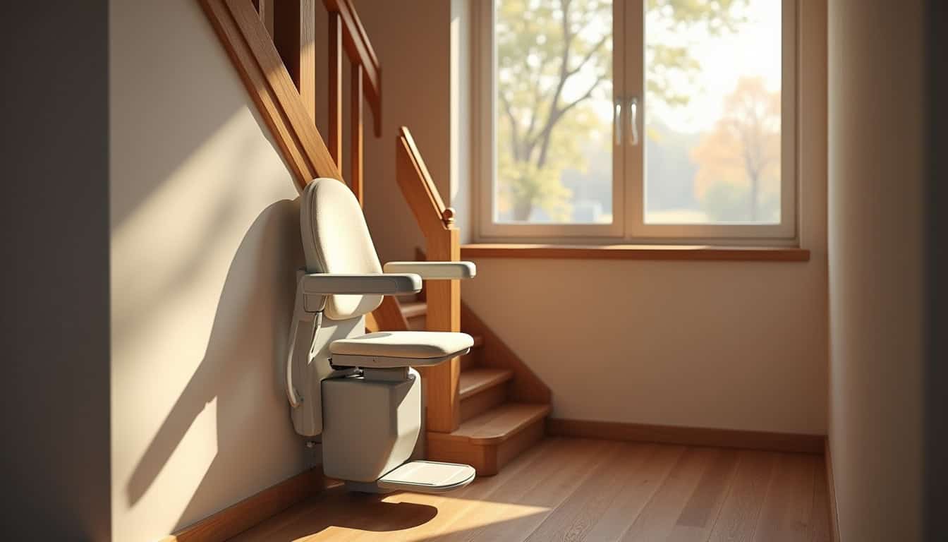 Monte-escalier droit installé dans une maison à Gondrin