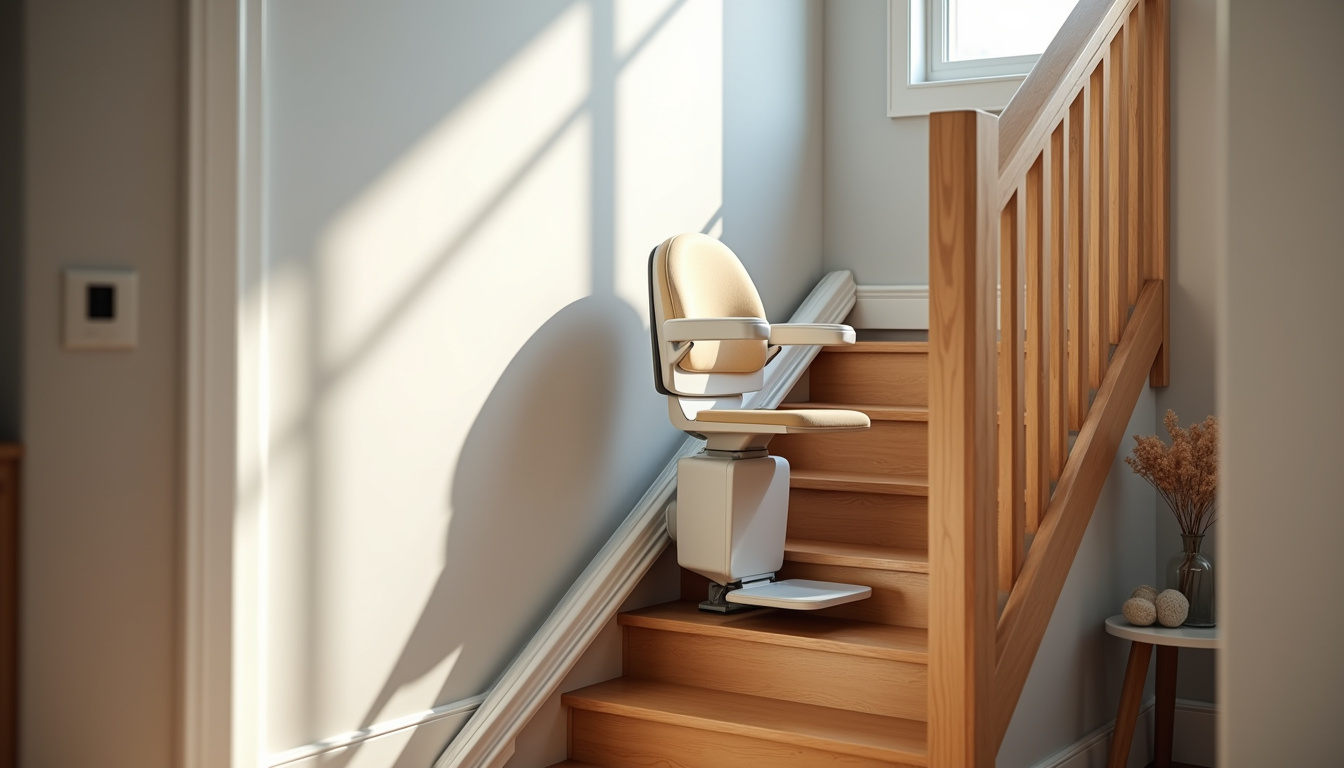 Monte-escalier droit installé dans une maison à Langlade