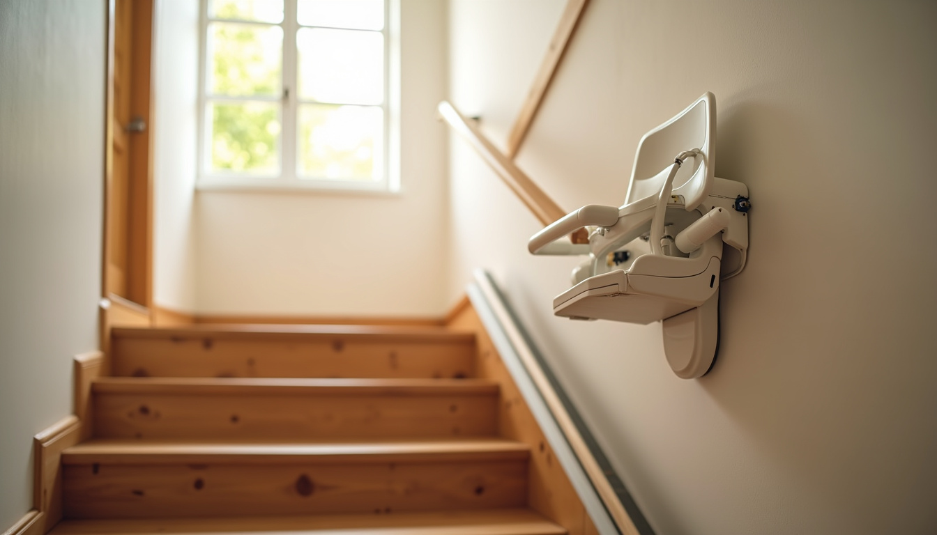Monte-escalier droit installé dans une maison à Magescq