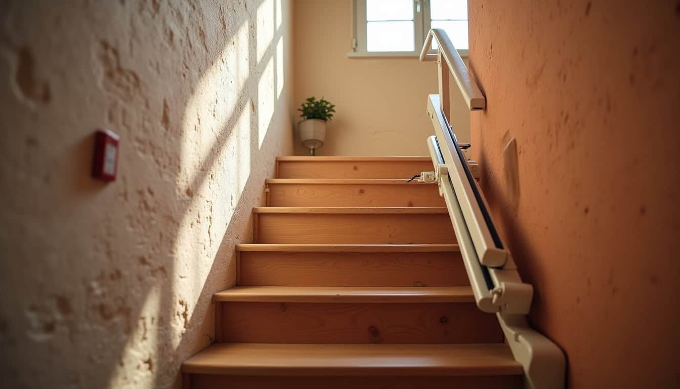 Monte-escalier droit installé dans une maison à Mérindol
