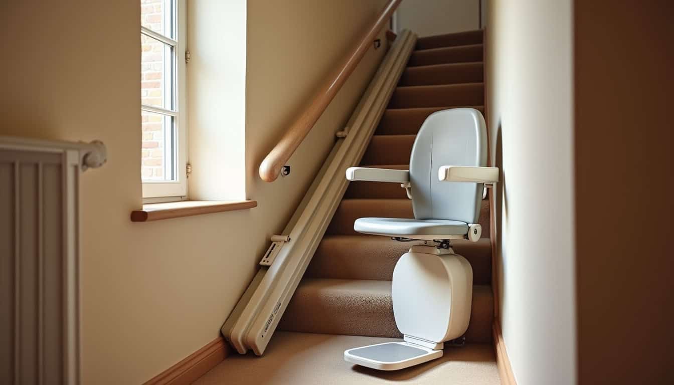 Monte-escalier droit installé dans une maison à Saint-Porchaire