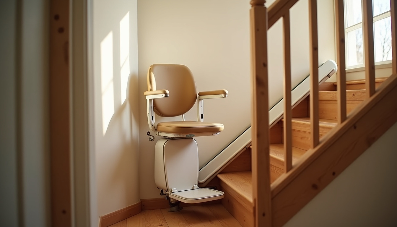 Monte-escalier droit installé dans une maison à Saint-Restitut
