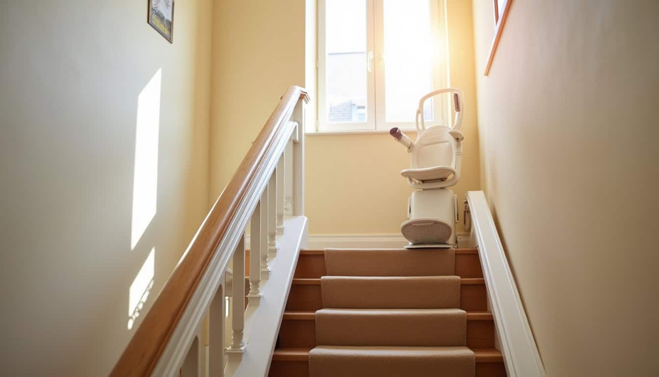 Monte-escalier droit installé dans une maison à Savigny-sur-Orge