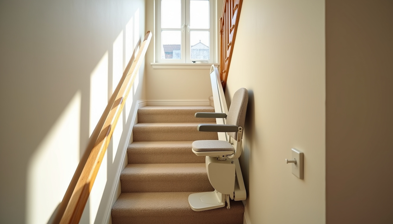 Monte-escalier droit installé dans une maison à Senlis