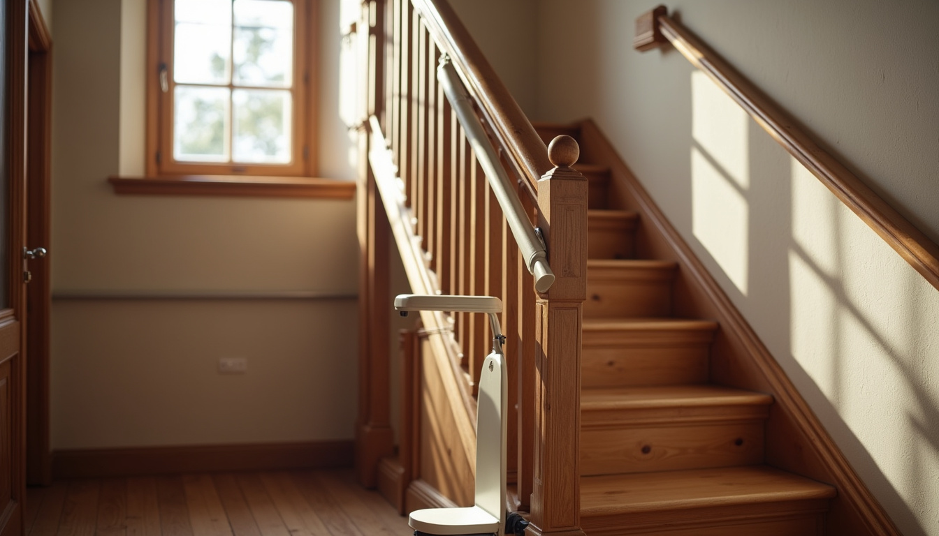 Monte-escalier droit installé dans une maison typique de Saint-Pol-de-Léon