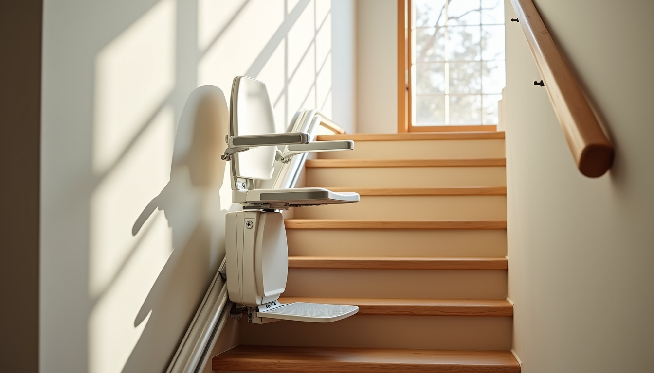 Monte-escalier droit sur un escalier simple sans virage