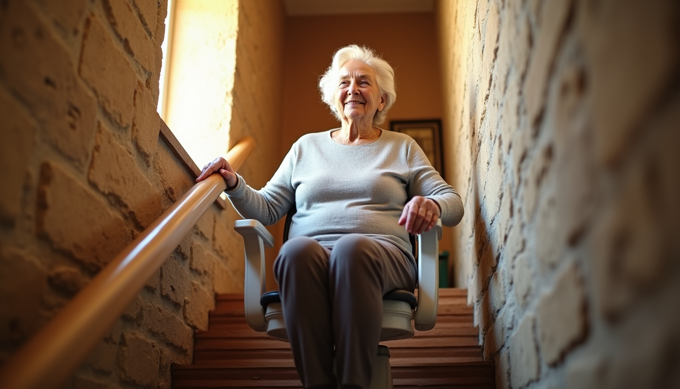 Monte-escalier en fonctionnement dans une maison à Visan, montrant confort et sécurité