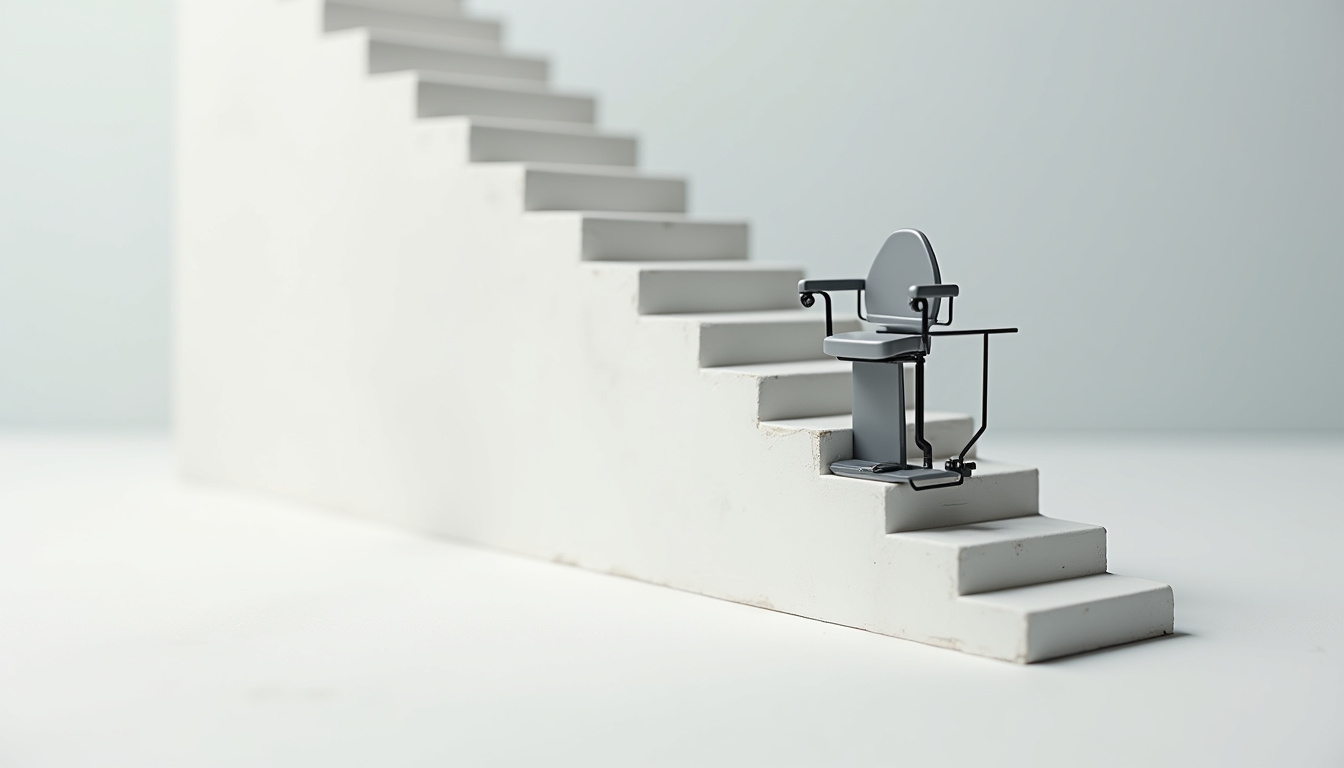 Monte-escalier extérieur en location sur les marches d