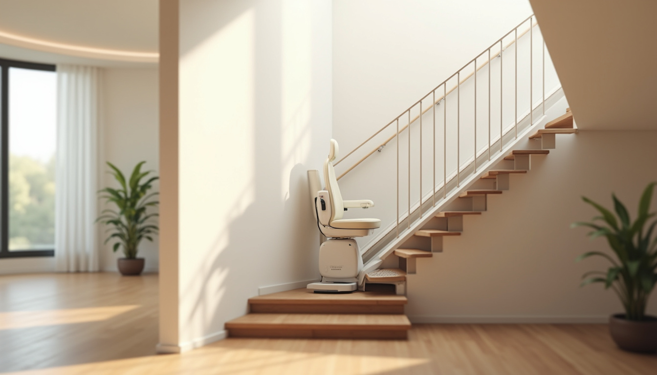 Monte-escalier Handicare intégré dans un intérieur moderne