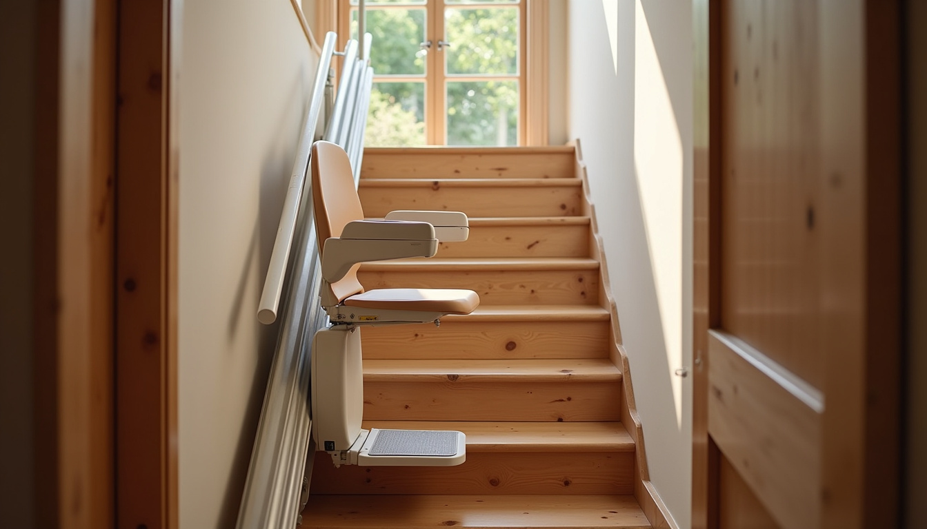 Monte-escalier installé dans un escalier intérieur à Herbitzheim