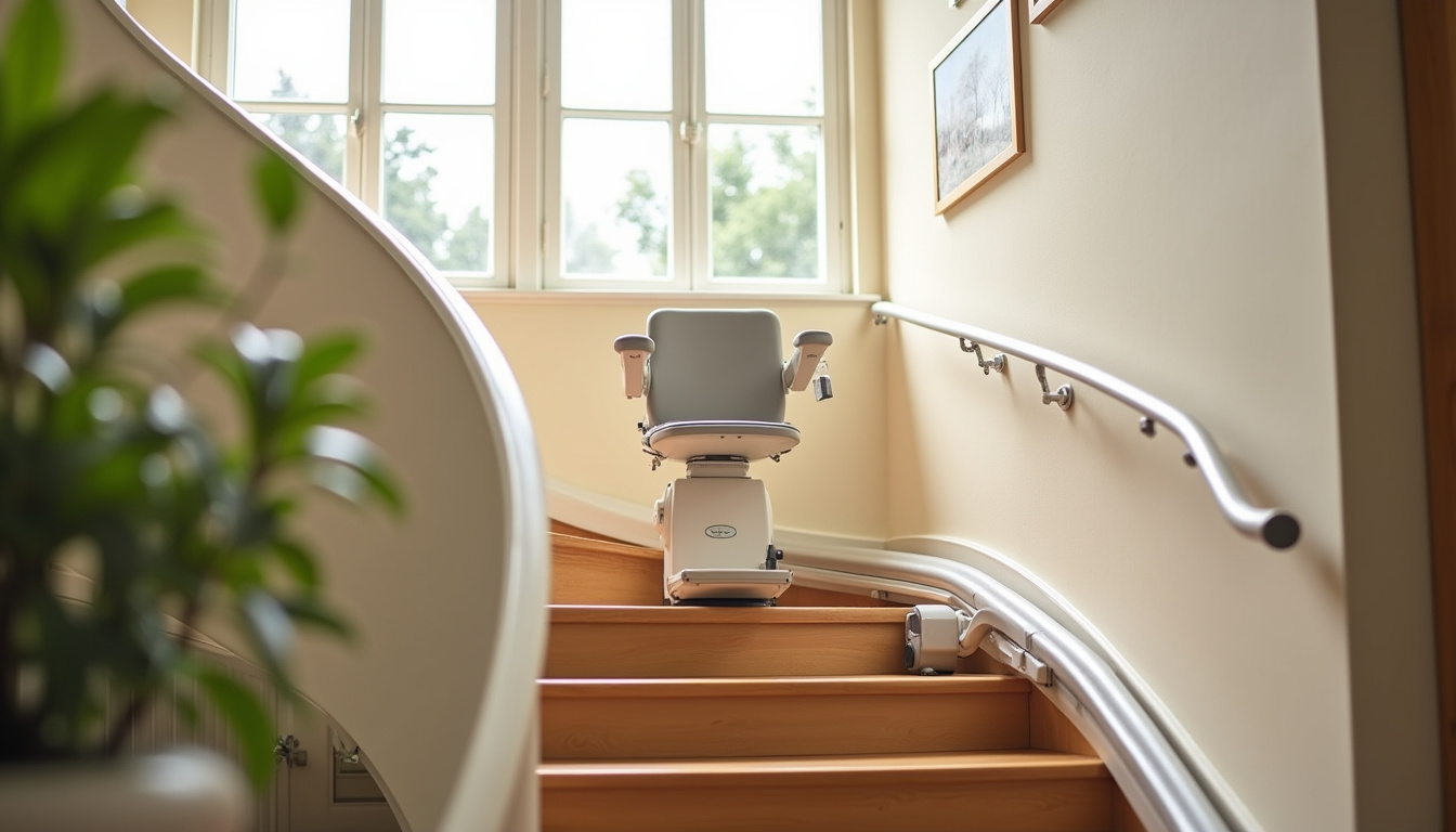 Monte-escalier installé dans un escalier intérieur de maison à La Crau