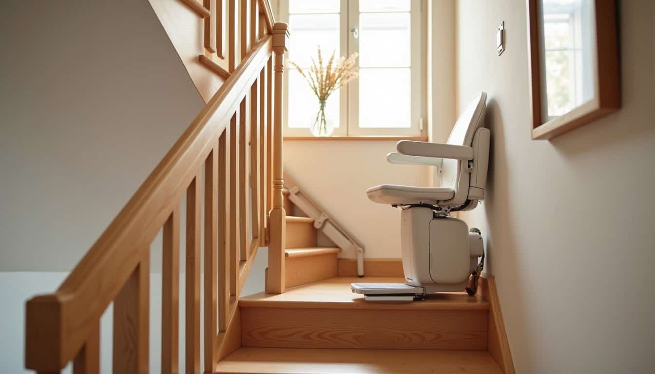 Monte-escalier installé dans un intérieur de maison à La Séguinière, intégré harmonieusement à l