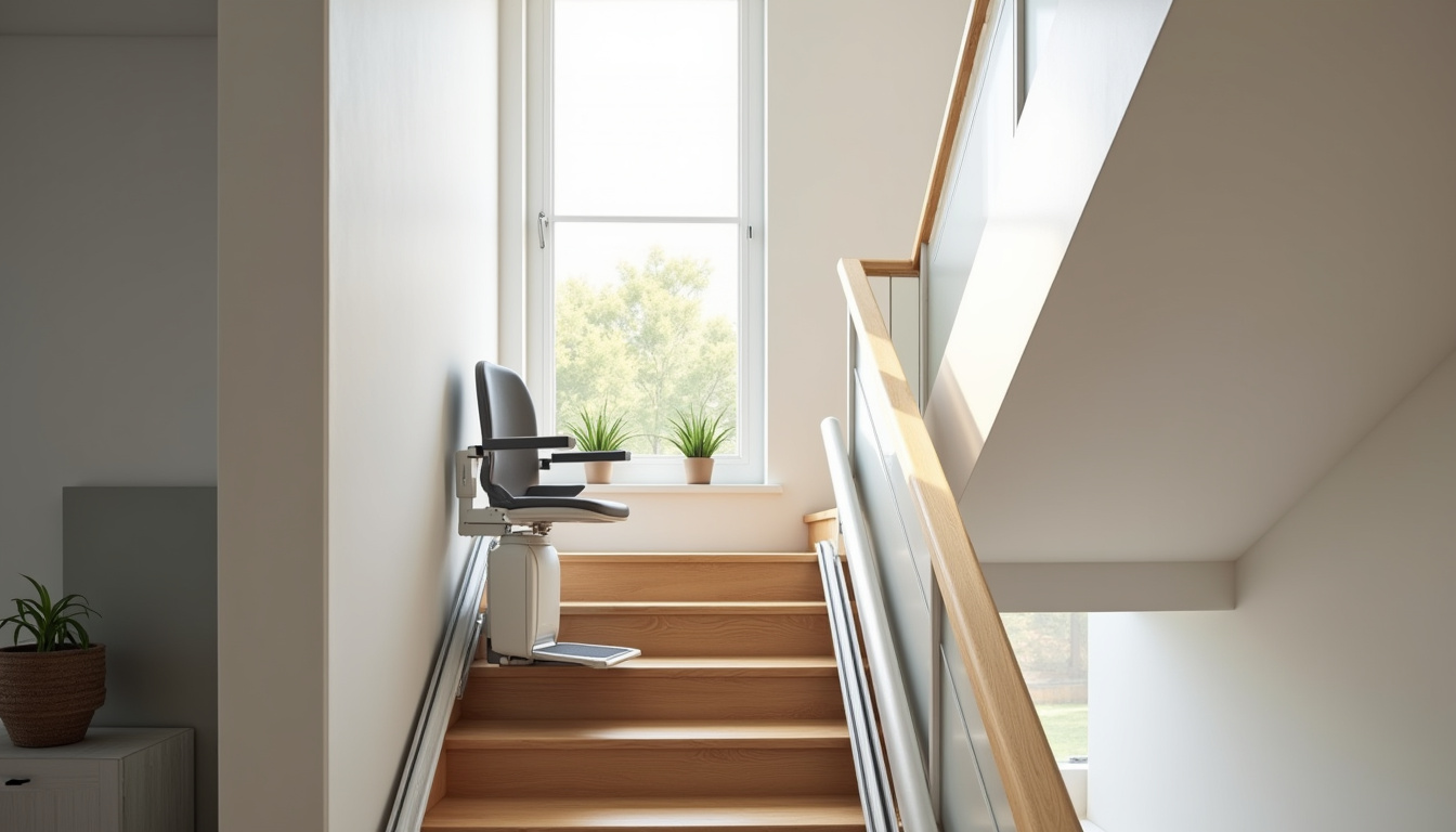 Monte-escalier installé dans un intérieur moderne à Couëron, montrant l