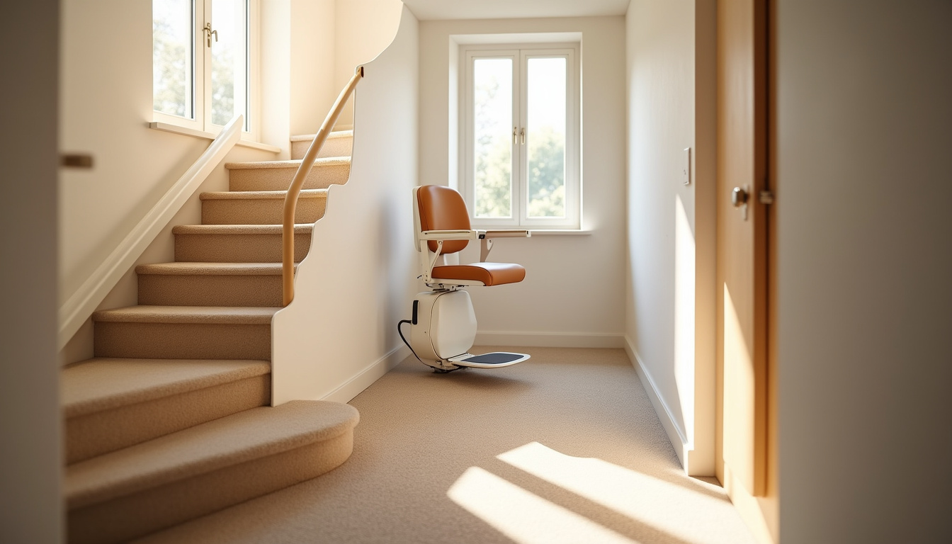 Monte-escalier installé dans une maison à Achères, vue d