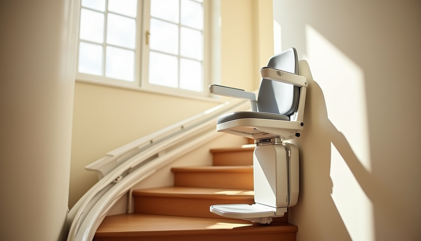 Monte-escalier installé dans une maison à Aix-en-Pévèle, vue d