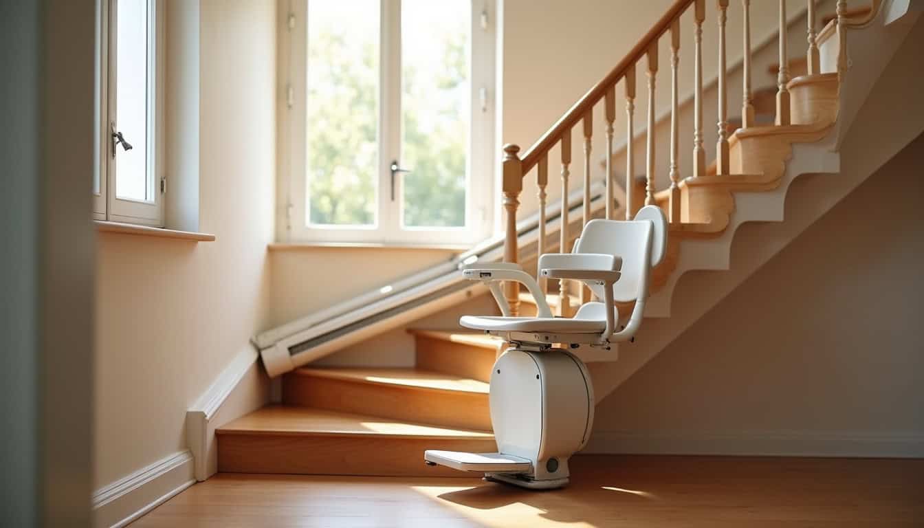 Monte-escalier installé dans une maison à Caveirac, vue d