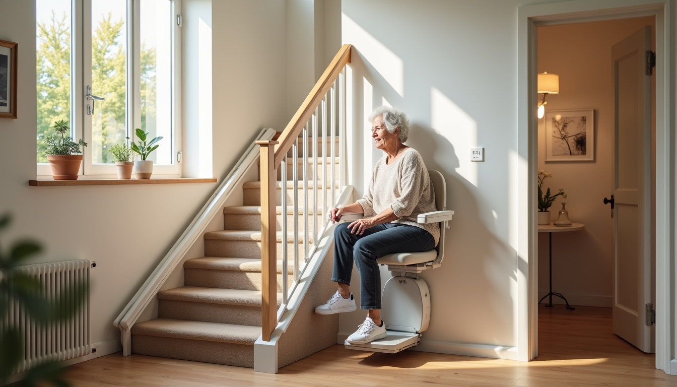 Monte-escalier installé dans une maison à Écouen, illustrant les bénéfices d