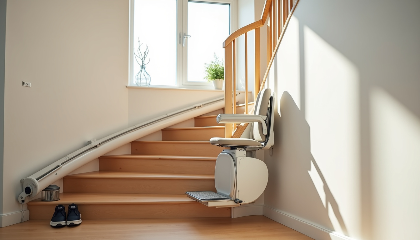 Monte-escalier installé dans une maison à Jacob-Bellecombette, vu de l