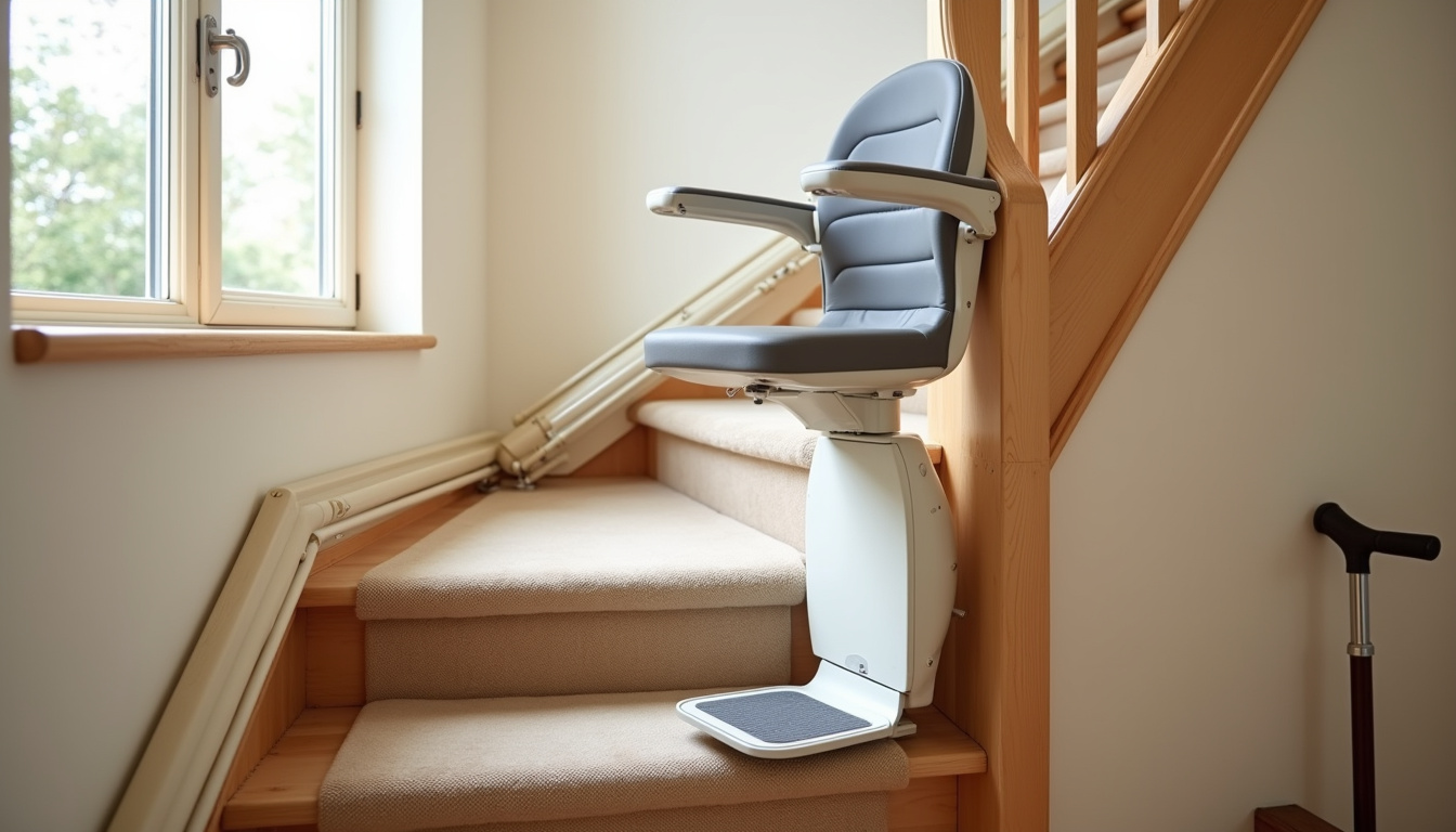 Monte-escalier installé dans une maison à Pulligny