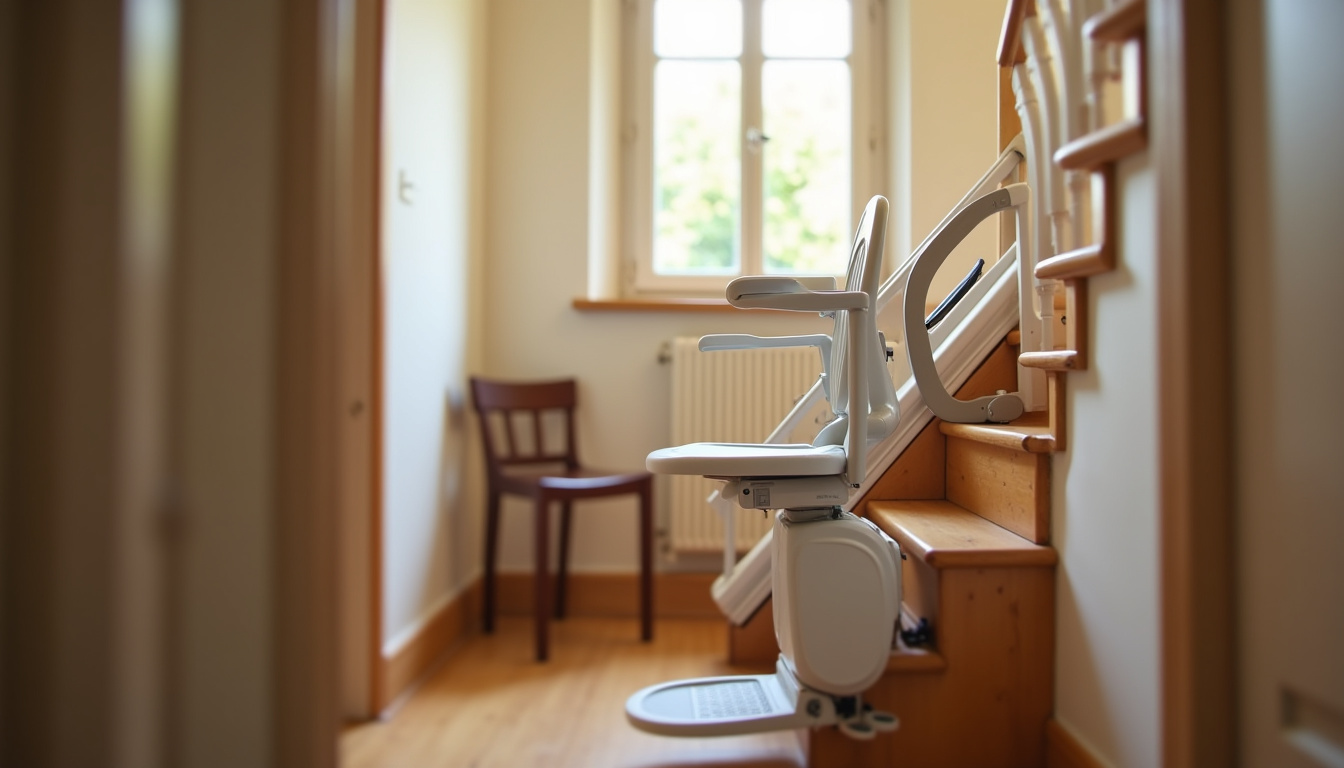 Monte-escalier installé dans une maison à Saint-Léger-sur-Dheune