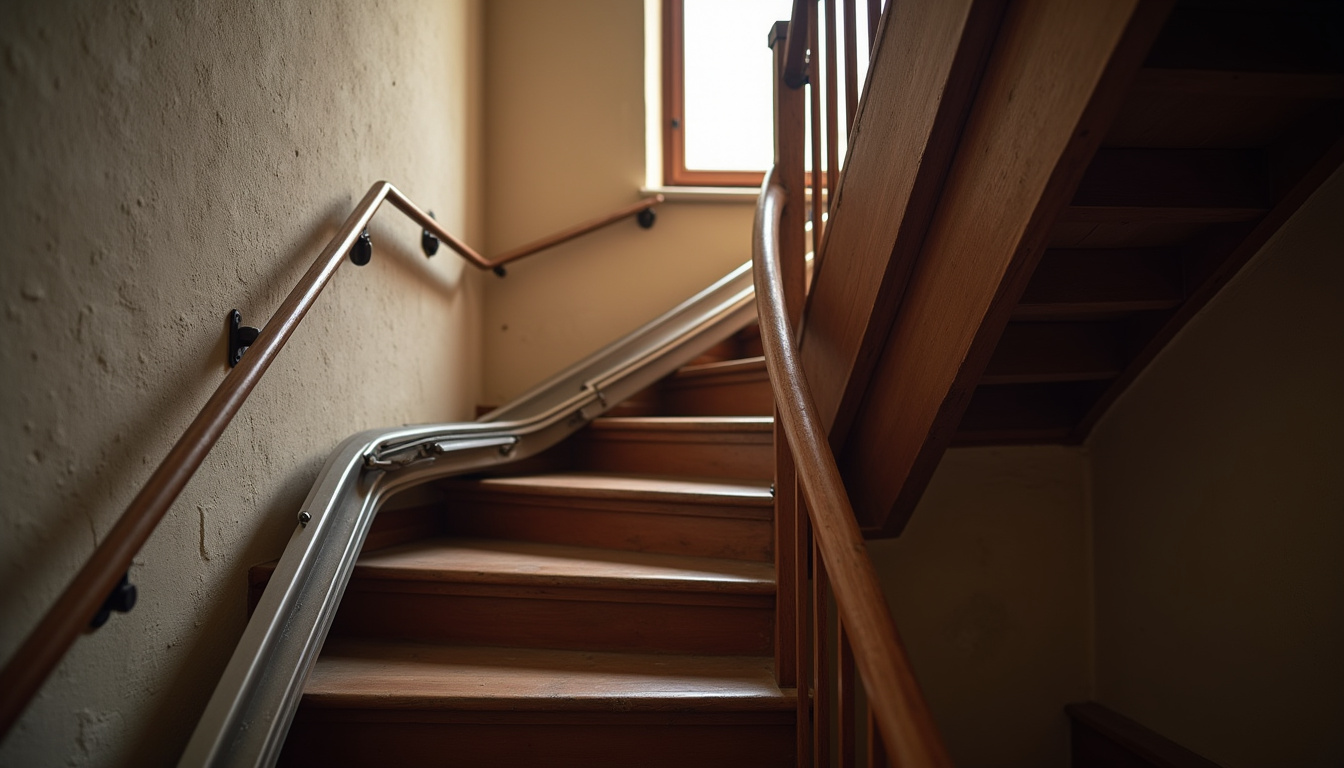 Monte-escalier installé dans une maison ancienne à Wassy avec escalier étroit