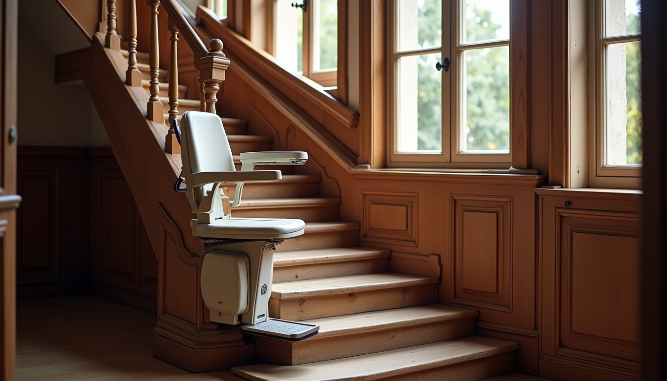 Monte-escalier installé dans une maison ancienne de Saint-Maur-des-Fossés