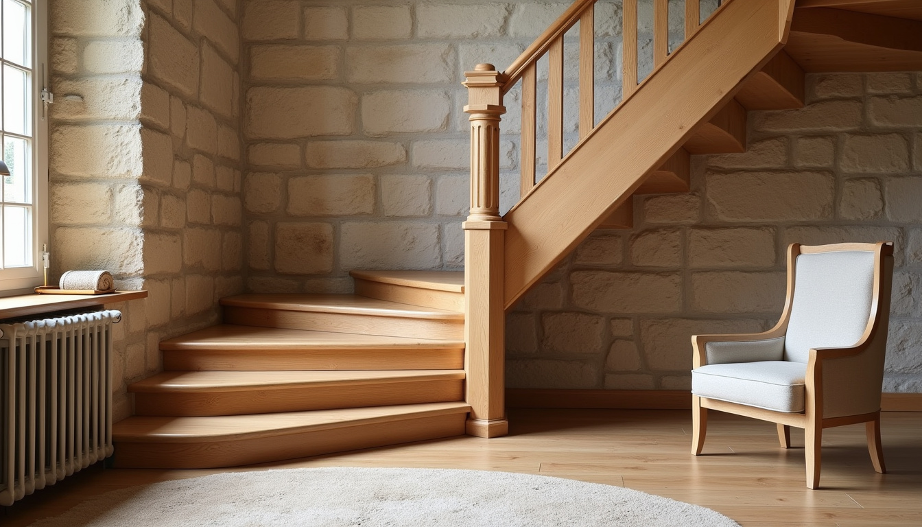 Monte-escalier installé dans une maison traditionnelle à Mont-près-Chambord