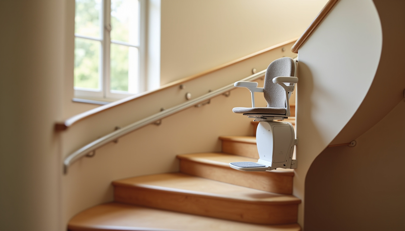 Monte-escalier installé dans une maison traditionnelle d