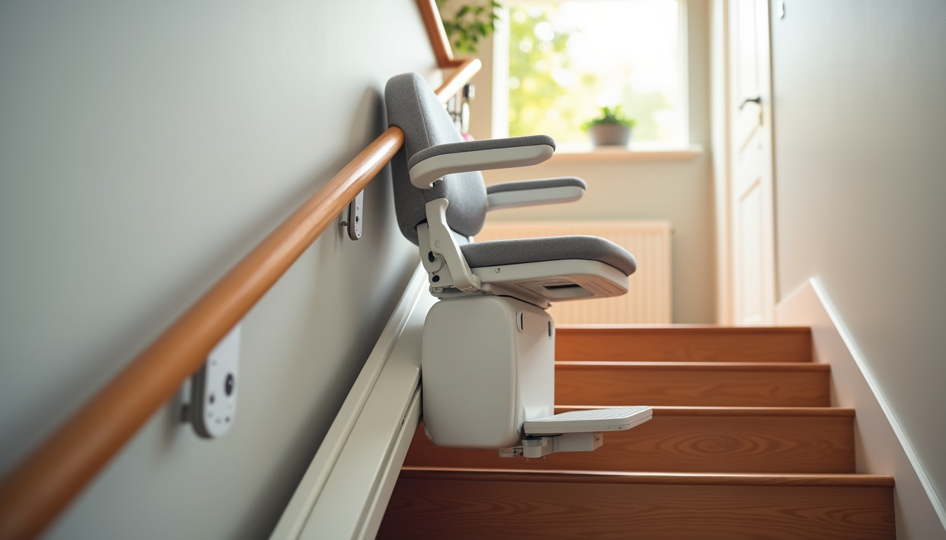 Monte-escalier intérieur installé dans une habitation à Montaren-et-Saint-Médiers