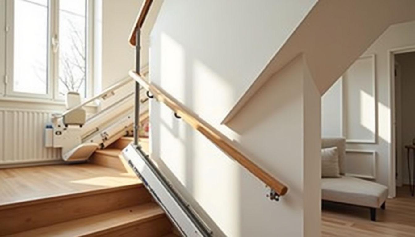 Monte-escalier intérieur installé dans une maison à Crosne