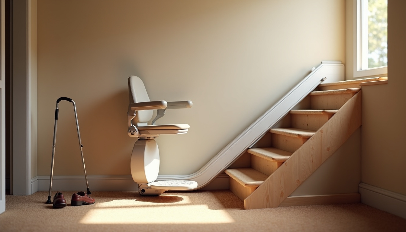 Monte-escalier intérieur installé dans une maison du Territoire de Belfort