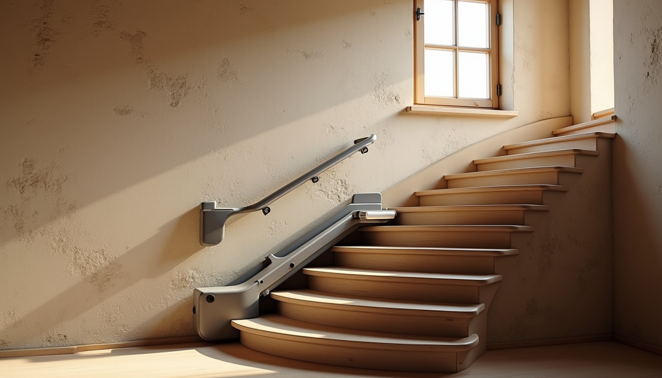 Monte-escalier intérieur installé dans une maison traditionnelle d