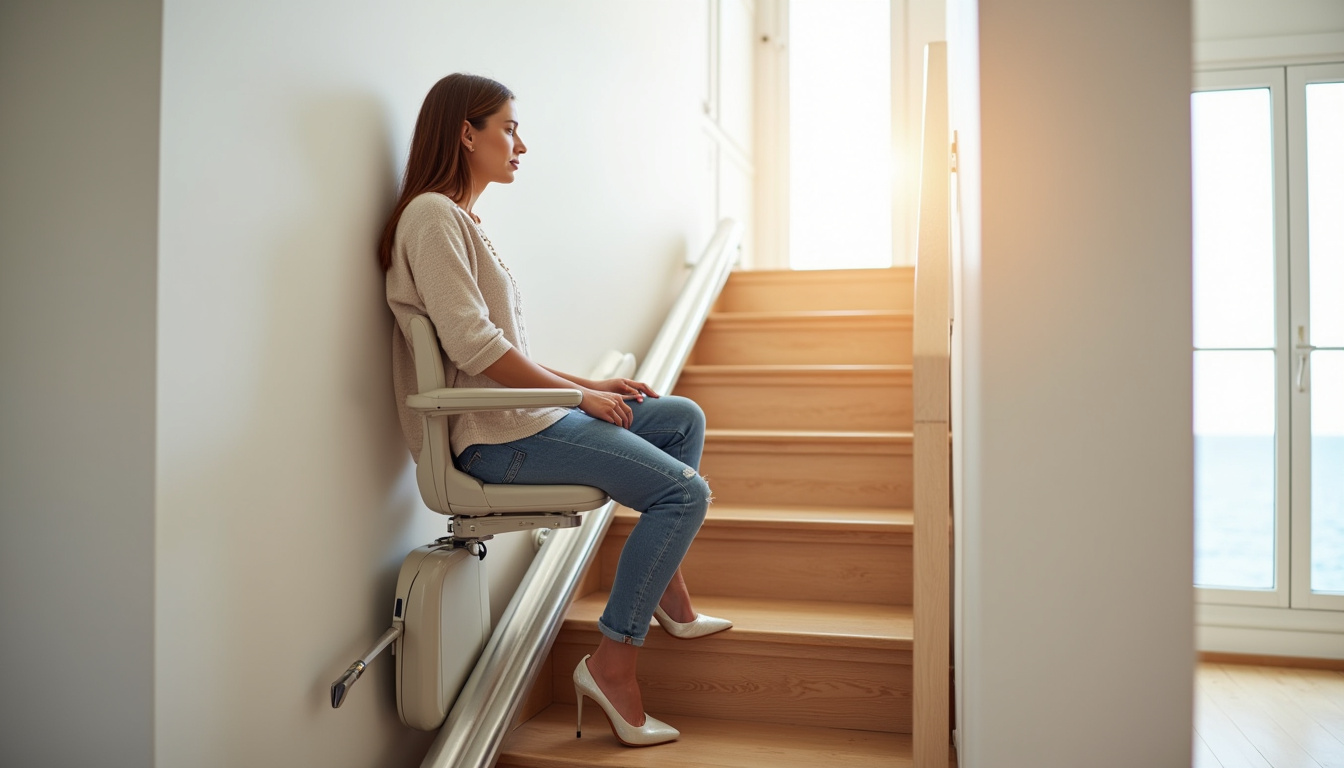 Monte-escalier moderne installé dans un intérieur contemporain à Biarritz