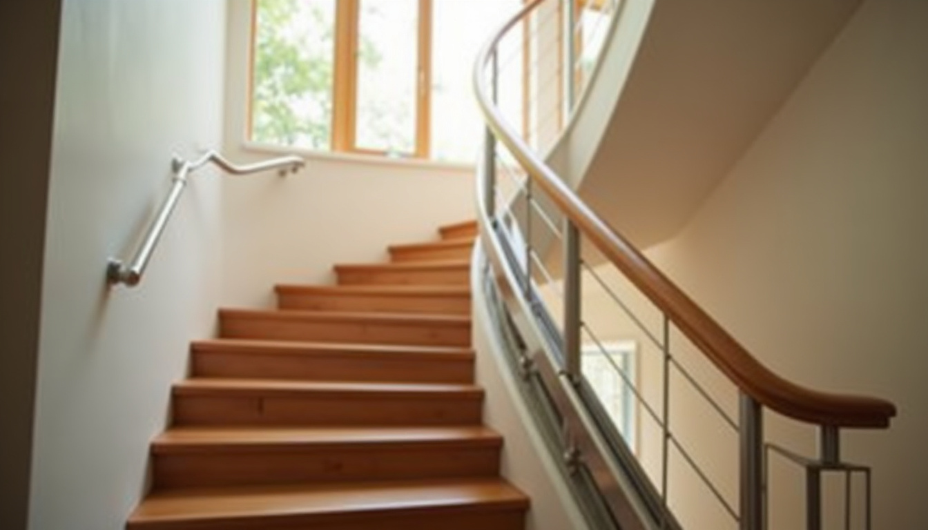 Monte escalier tournant en cours d