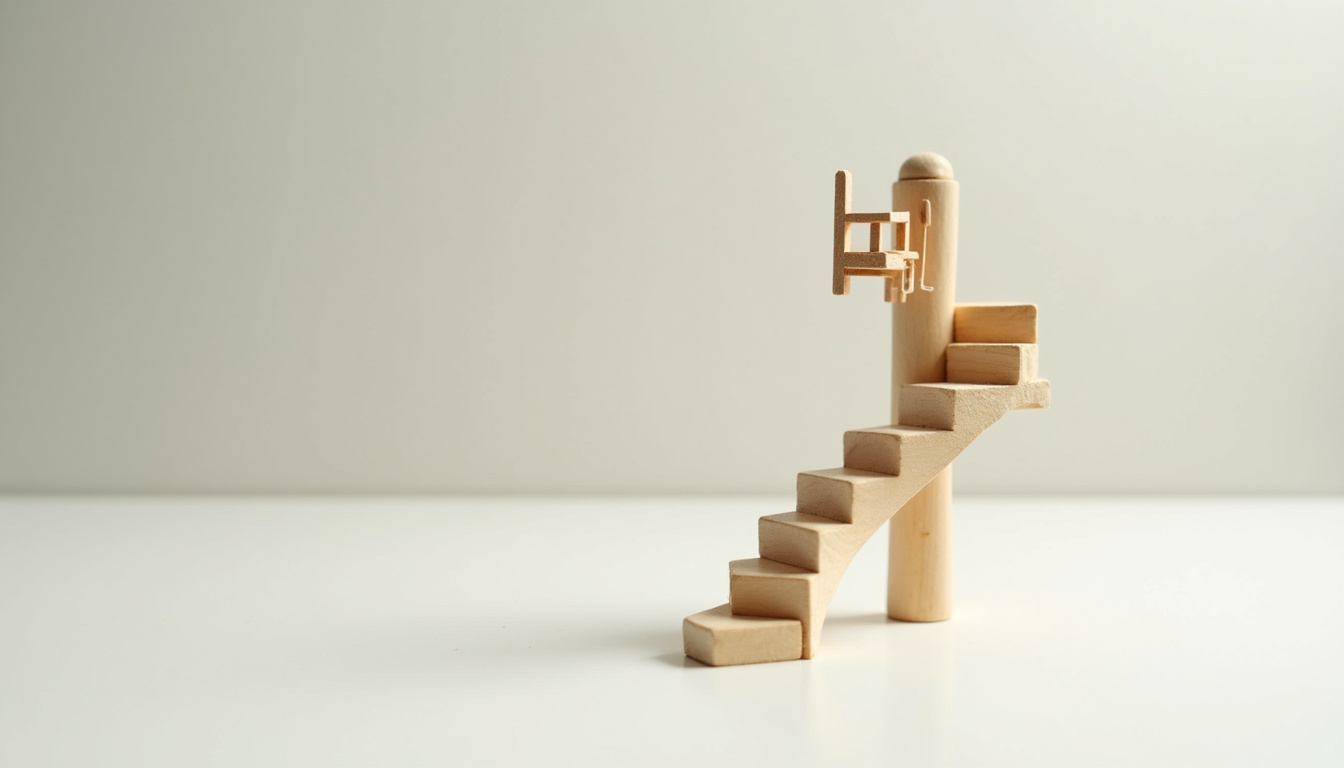 Monte-escalier tournant en cours d