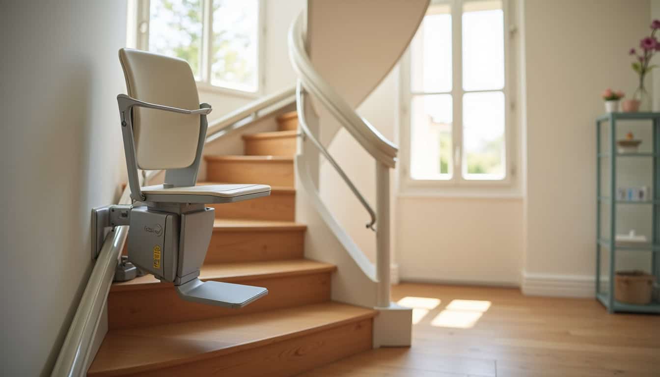 Monte-escalier tournant installé dans une maison à Champigny-sur-Marne
