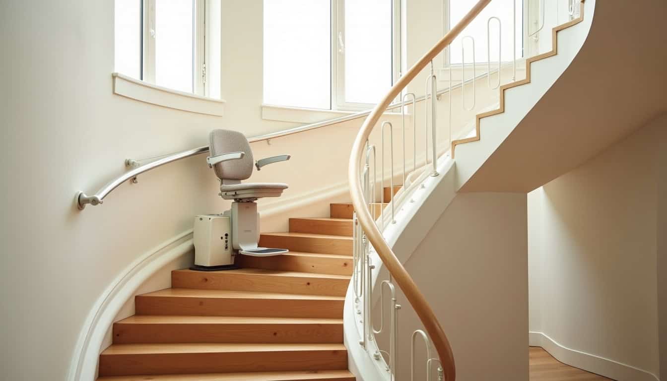 Monte-escalier tournant installé dans une maison à Vertaizon
