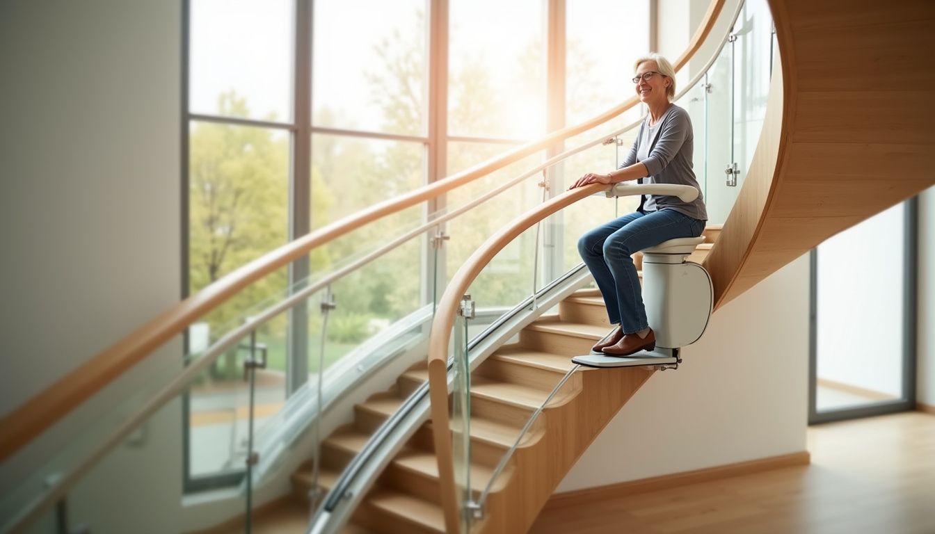 Monte-escalier tournant intégré dans un intérieur moderne à Marle
